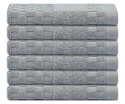 S Cotton Set Washcloths Soft Absorbent 13"x13" 6 Pack
