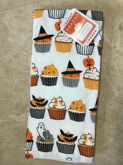 S Halloween  Cupcakes Orange Black 100% Cotton Nwt