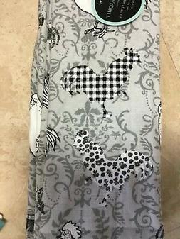S Rooster Chicken  Gray Black 100% Cotton Nwt
