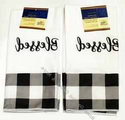 S Blessed Black And White Buffalo Plaid 15" X 25"