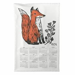 Calendar Fox Linen Cotton By Spoonflower