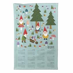 Calendar Gnomes Forest Mushroom Linen Cotton By Spoonflower
