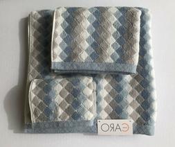 Set - Blue White Gray Diamond Pattern - New