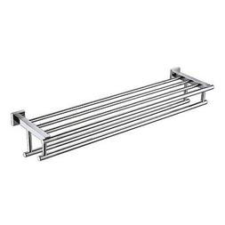 Rack With Shelf Stainless Steel Double Towel Bar Dual...