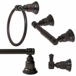 Bar And Toilet Paper Holder Set, Oil Rubbed Bronze