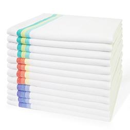 S Set Of 12-tea Towels 100% Cotton. Large Dish Cloths 28"x20