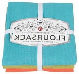 Now Designs Floursack Kitchen Towels, Set of Three, Bali Blu