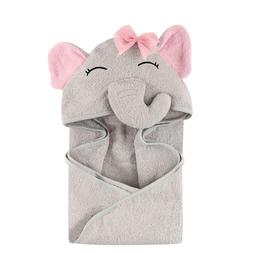 Hudson Baby Unisex Animal Face Hooded Towel, Pretty Elephant