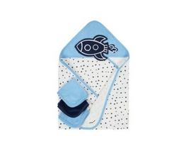 Gerber Baby Boy 4-Piece Organic Cotton Navy Rocket Terry Bat