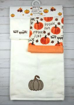 Set Happy Fall Pumpkins Ivory 3 Piece