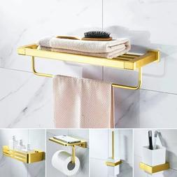 Bar Towel Rack Bath Towel Hanger Brushed Gold Aluminum