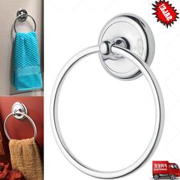 Ring Holder Bath Wall Mounted Rack Round Kitchen Sink Chrome