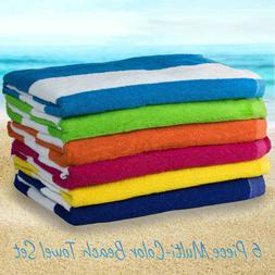 S Cabana Hotel Stripe Pool Towel Cotton Blend, 30" X 60"