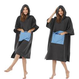 For Adult Kids Hooded Beach Towels Poncho Bathrobe