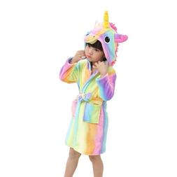 Hooded Beach Bathrobe Animal Rainbow Unicorn For Boys Girls 