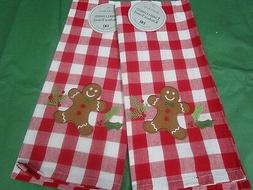 S ** Gingerbread Man Towels"   *set Of 2*  New  By Dii