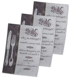DII Cotton French Jacquard Dish Towels, 20x28" Set of 3, Dec