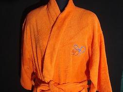 Fabric Bathrobe Kimono Style-orange Color