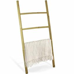 Decorative 4.9 Foot Natural Beige Bamboo Wall-Leaning Towel 
