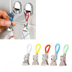 Hanging Clips Clip On Hook Loops Hand Towel Hangers 5pcs