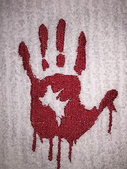 And Wash Cloth Set Halloween  Bloody Handprint