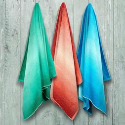 Velour Ombre-jacquard  Pool Towel Set -3pack.