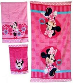 3pc 100% Cotton Pink Minnie Mouse