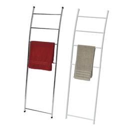 Ladder Wall Leaning Drying Rack 4 Bars Metal White Or Chrome