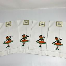S 4 Napkins Pumpkin Girl Nwt Decor