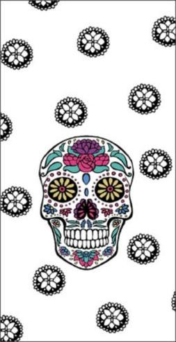 Halloween Sugar Skull DAY OF THE DEAD Krinkle FLOUR SACK Kit