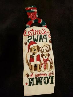 Ring Towel  Saying "santa Paws...