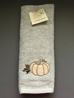 S Pumpkins Embroidered Guest Bathroom Gray Thanksgiving Fall
