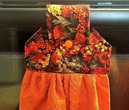 Harvest Autumn Fall Theme Hanging Kitchen Towels, Orange Tow
