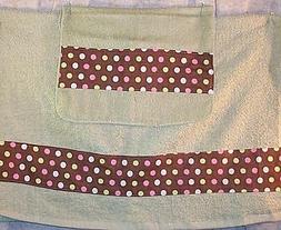 Bath Set 2 Pcs Wash Cloth Lime Brown Pink Dots New