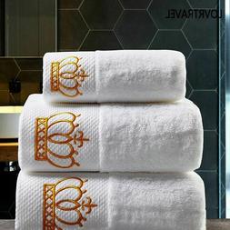 Imperial Crown Print Cotton Bath Towels For Adults Hand Towe
