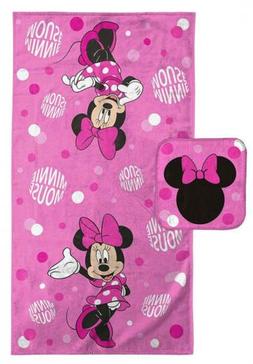 Washcloth Set Minnie Mouse Girl Toddler Soft Absorbent Gift 