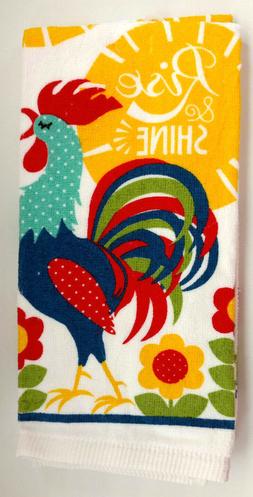 S Set 2 Rooster Blue Red Yellow Farm Flower Cooking Home Gif