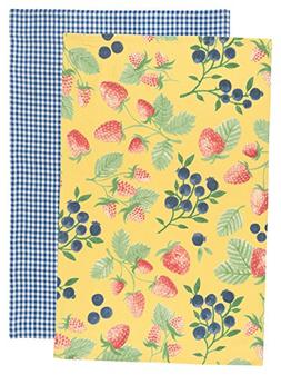 Now Designs Kitchen Dishtowels, Set of Two, Berry Patch and 