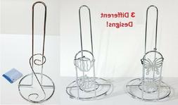 Holder Chrome Finish Stand Counter Top Rolls Home Office New