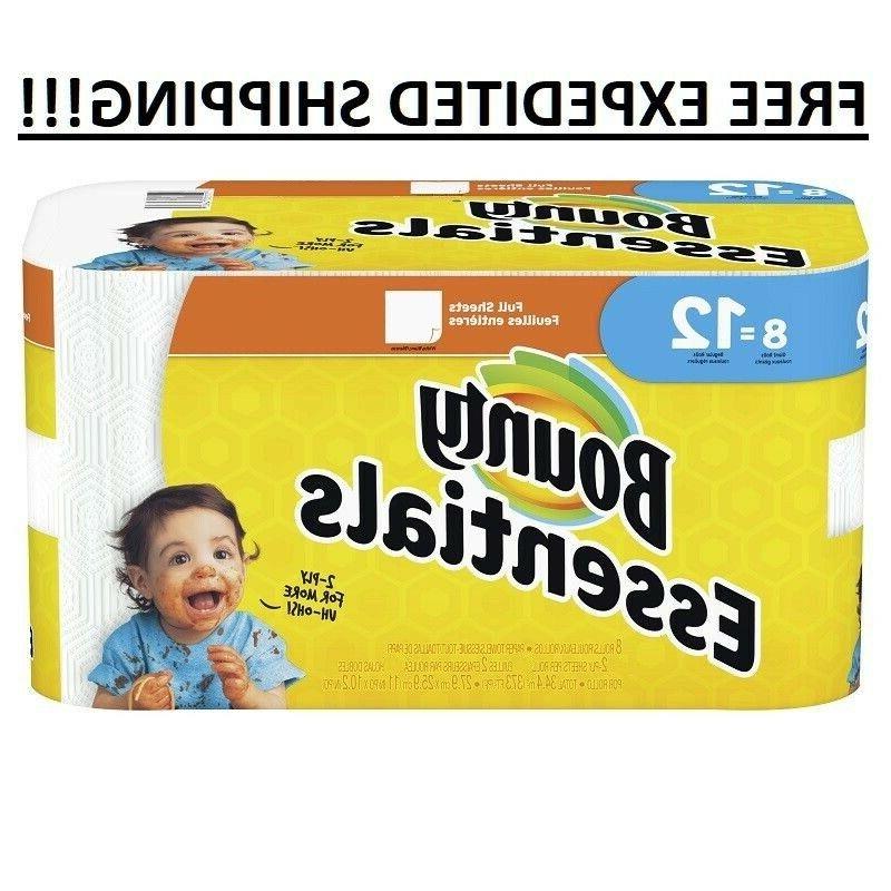 8 = 12 Bounty Essentials Paper Towels, FULL SHEETS, Giant Ro