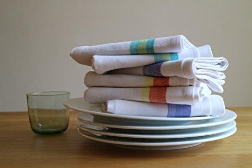 Harringdons Kitchen Dish Towels Set Cloths 28"x20" Absorbent. with Green 4 Each. There's no Substitute for Quality
