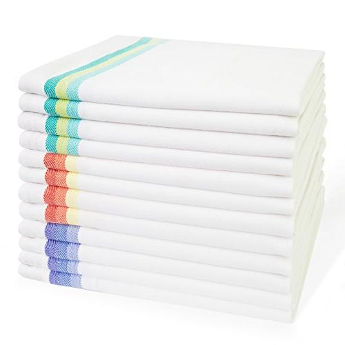 Harringdons Kitchen Dish Towels Set of 12-Tea Towels 100% Co