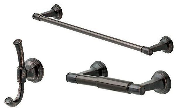 Bar Robe Hook Toilet Paper Holder Venetian Bonze