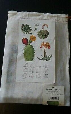 Calendar Succulents Cacti 100% Natural Cotton New