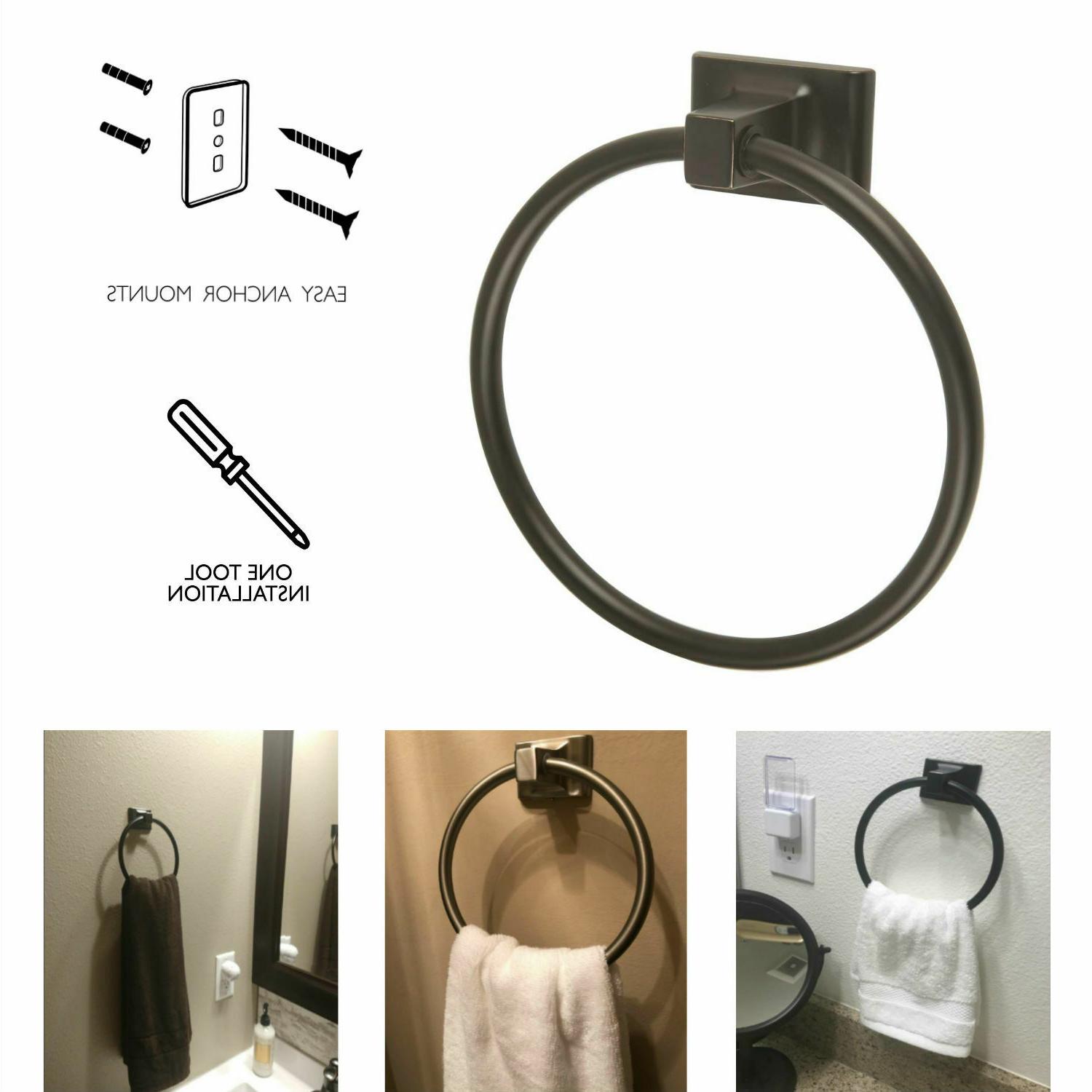 Ring Oil Rubbed Bronze Zinc Closet Wall Holder Home Bathroom