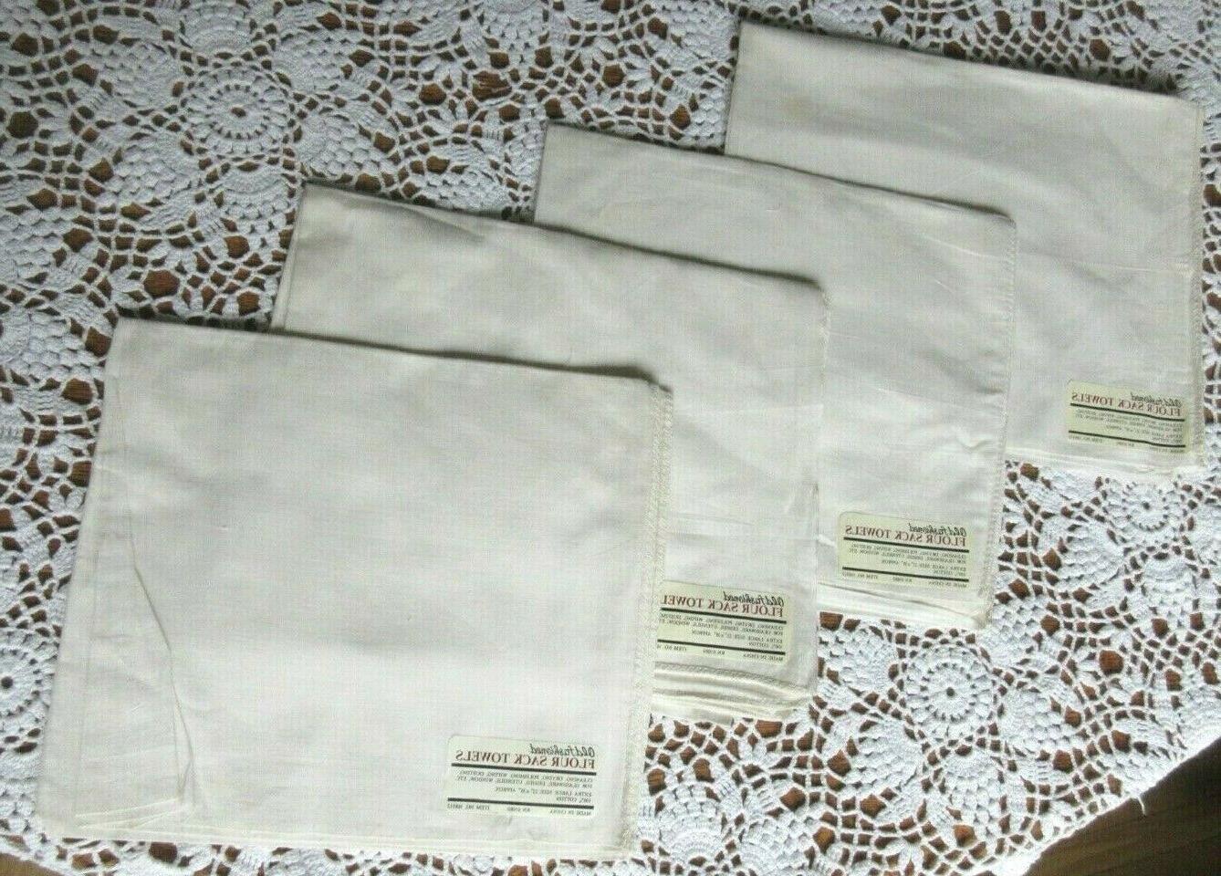 vintage off white flour sack towels 100