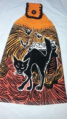 With Crocheted Top For Hanging/halloween Black Cat
