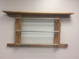 Rack With Shelf Pallet Wood Brushed Nickel Reclaimed