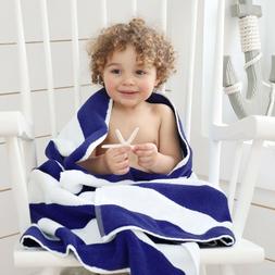 S Pack Set Pool Cabana Blue White Stripe 100% Cotton Quick D