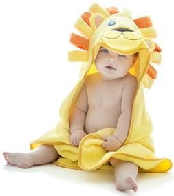 Little Tinkers World Lion Hooded Baby Towel, Natural Cotton 